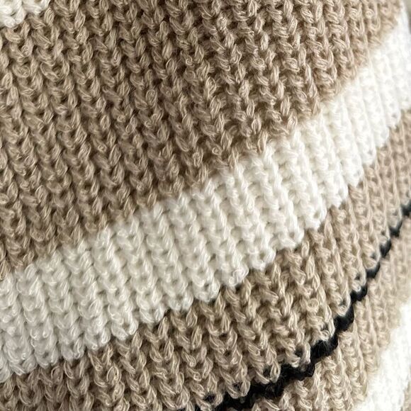 Zara Knit Fringed Striped Poncho New XS-S - Picture 5 of 6